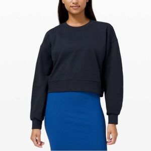 Lululemon True Navy Perfectly Oversized Crop Crew